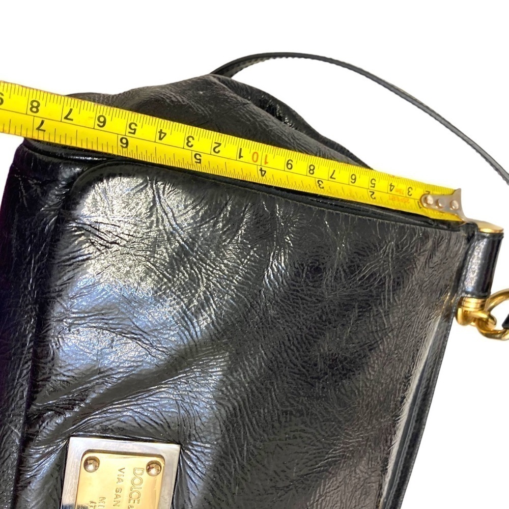 Dolce & gabbana black patent leather satchel bag - Picture 2 of 12